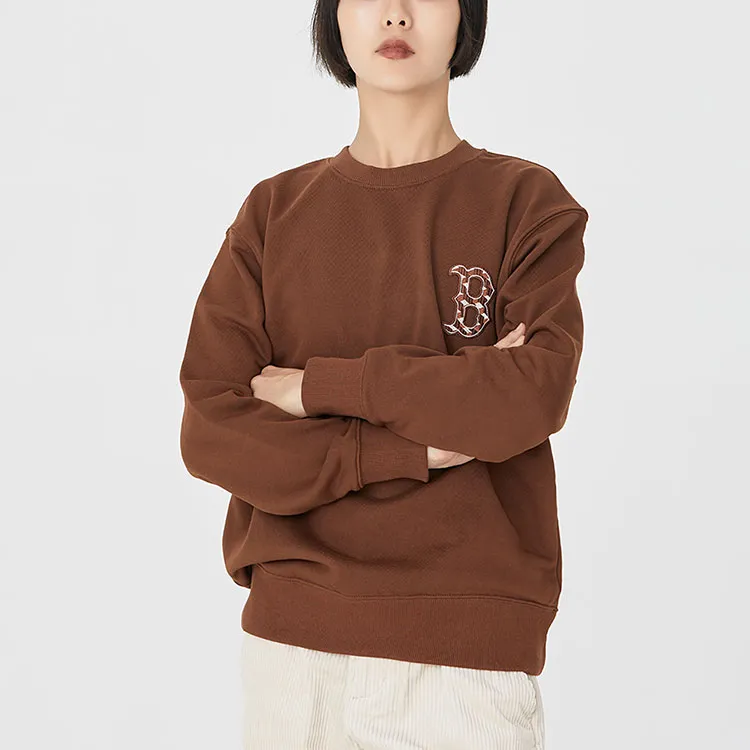 MLB Old Flower Sweatshirts Unisex Dark Brown-5