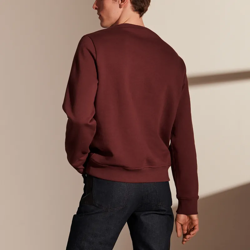 HERMES Cheval Au Trait Sweater Men's Burgundy-2