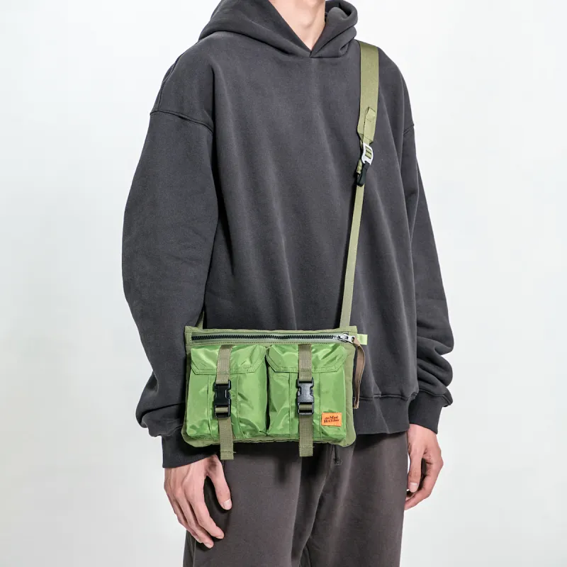 The MAD HATcher Cotton Crossbody Bag Regular Unisex Black Army Green Khaki Navy-5