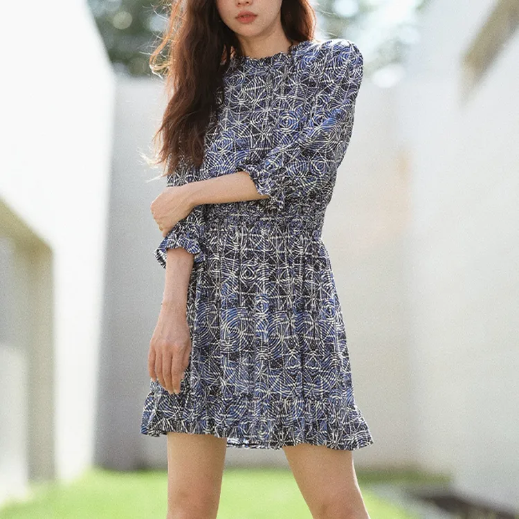 Maje Long-Sleeved Dresses Women's Blue-3