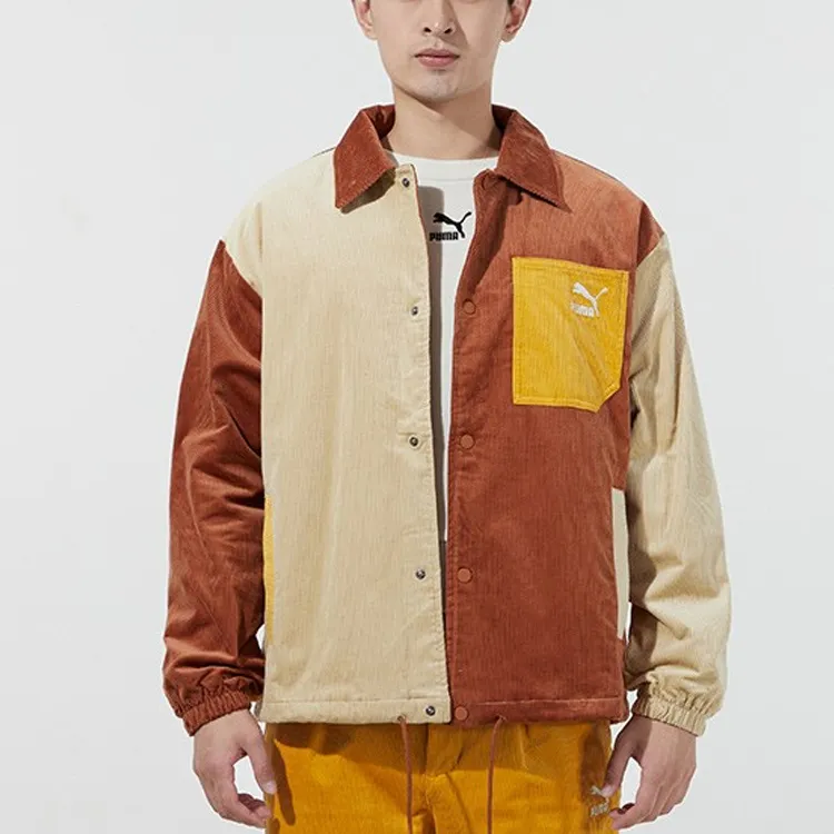PUMA Cord Coach Jackets Men Coffee-2