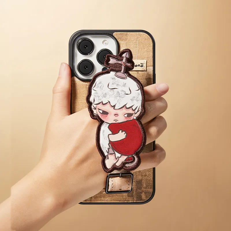 POP MART Hirono Ono Mute Drama Collection Webbing Phone Case For IPhone 13 Pro Ma Trend Based Products-1