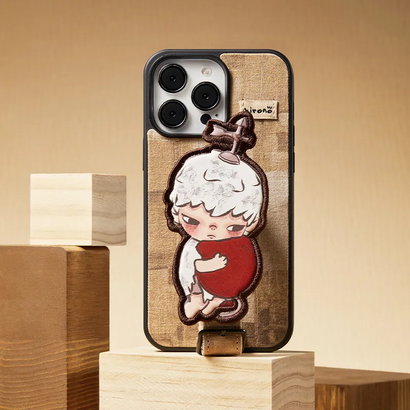 POP MART Hirono Ono Mute Drama Collection Webbing Phone Case For IPhone 13 Pro Ma Trend Based Products-2