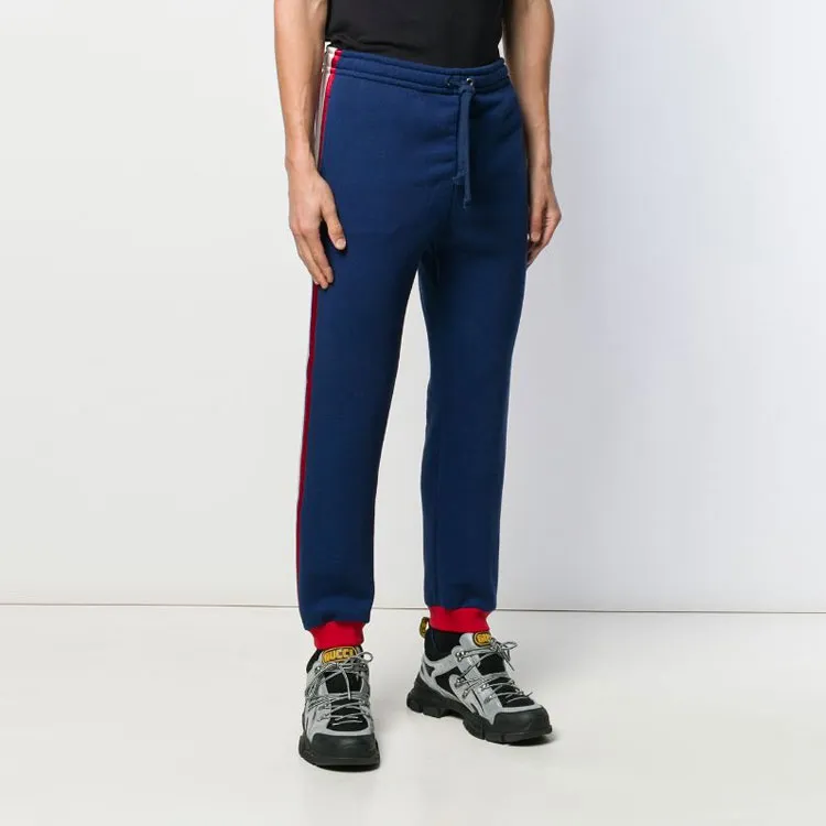 GUCCI Knitted Sports Pants Men's Blue-3