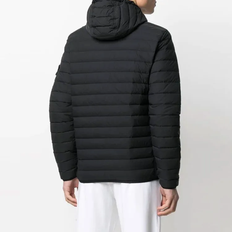 STONE ISLAND FW21 Solid Color Hooded Down Jacket Men's Black-3