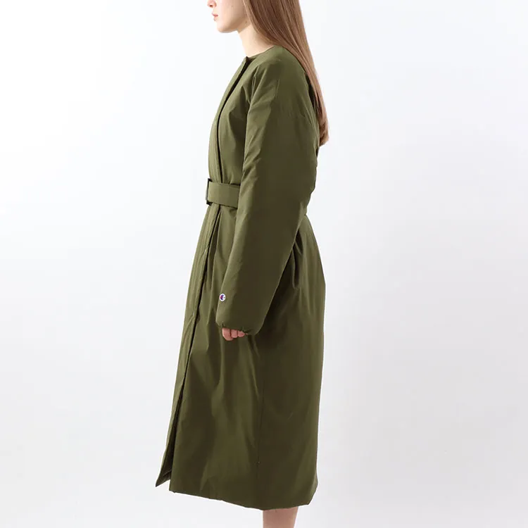 Champion FW21 Letter Solid Color Crew Neck Loose Fit Long Puffer Jacket Japan Version Women's-4