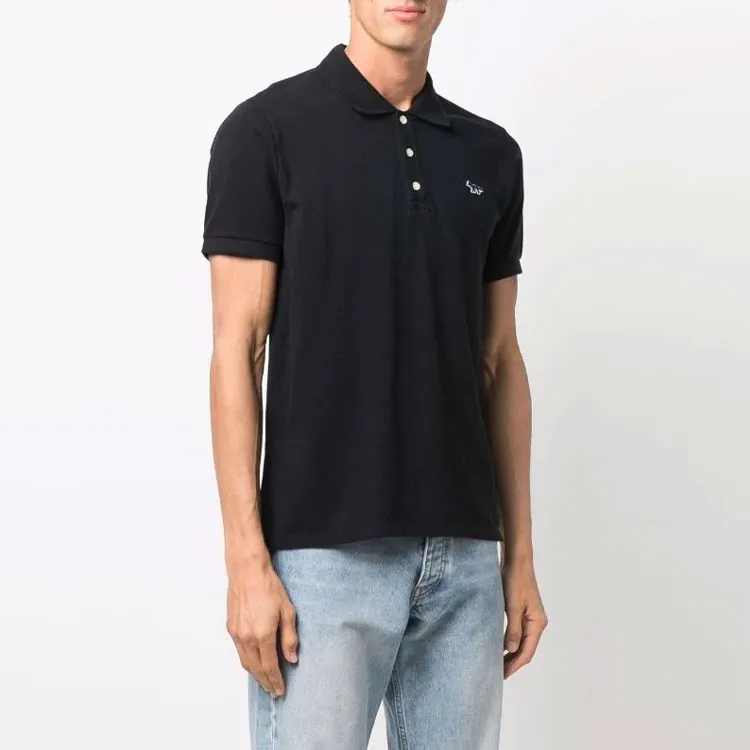 Maison Kitsune Polo Shirts Men Black-2