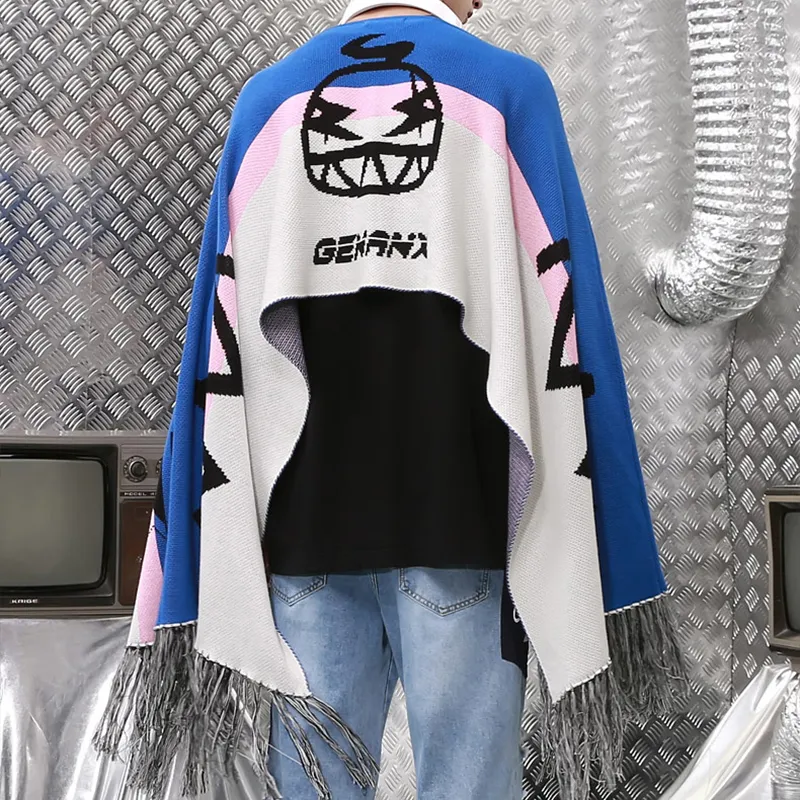 GENANX Shawls Unisex White Blue-3