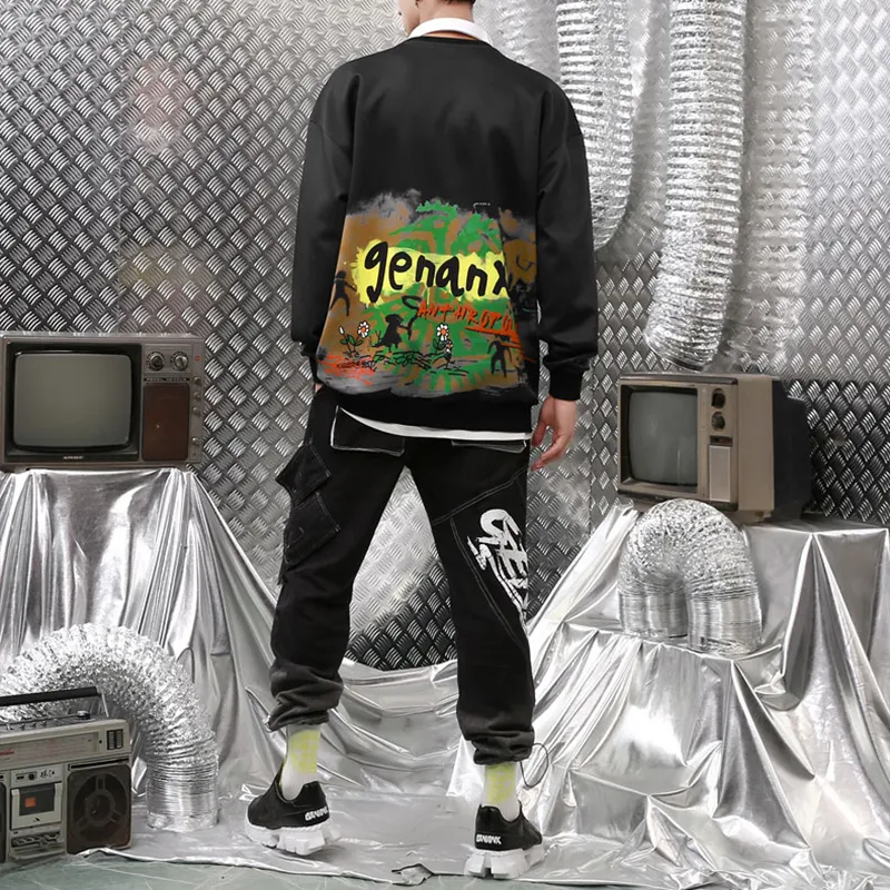 GENANX Crew Neck Loose Fit Regular Sweatshirt Unisex-3