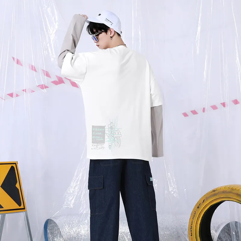XXGOGO Crew Neck Loose Fit Mock Two-Piece Sweatshirt Unisex-4