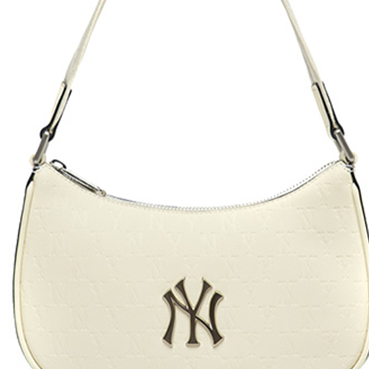 [MLB] Monogram Embo Hobo Bag ★ 大人気★ MLB Monogram Embo New York Yankees Hobo Bag Hand Bag NY Logo