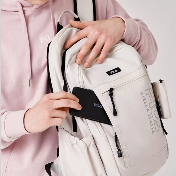 FILA Nylon Backpack Combo Bag Regular Men's Ecru-5
