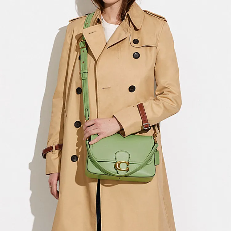COACH Tabby Leather Shoulder Bag Portable Crossbody Bag Shoulder Bag Medium Size Women's Sage Green-4