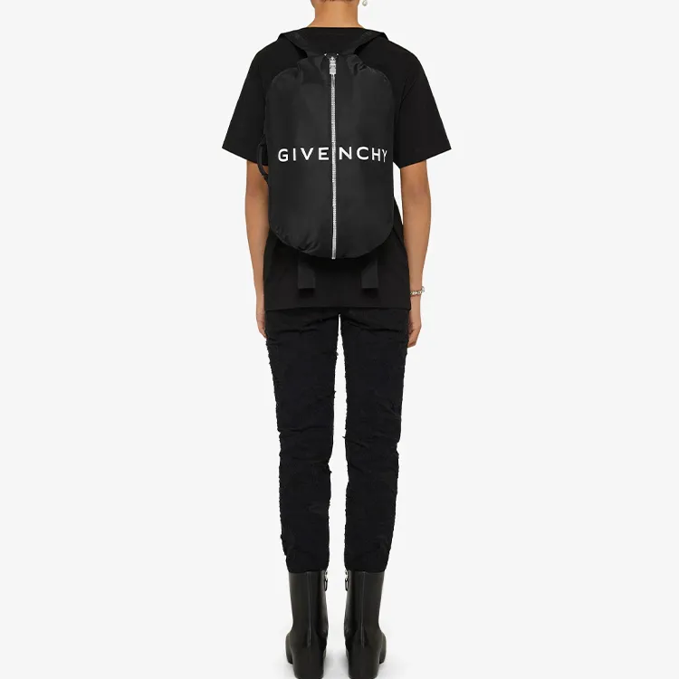 GIVENCHY 4G Nylon Fabric Backpack Large Size Men's Black-6