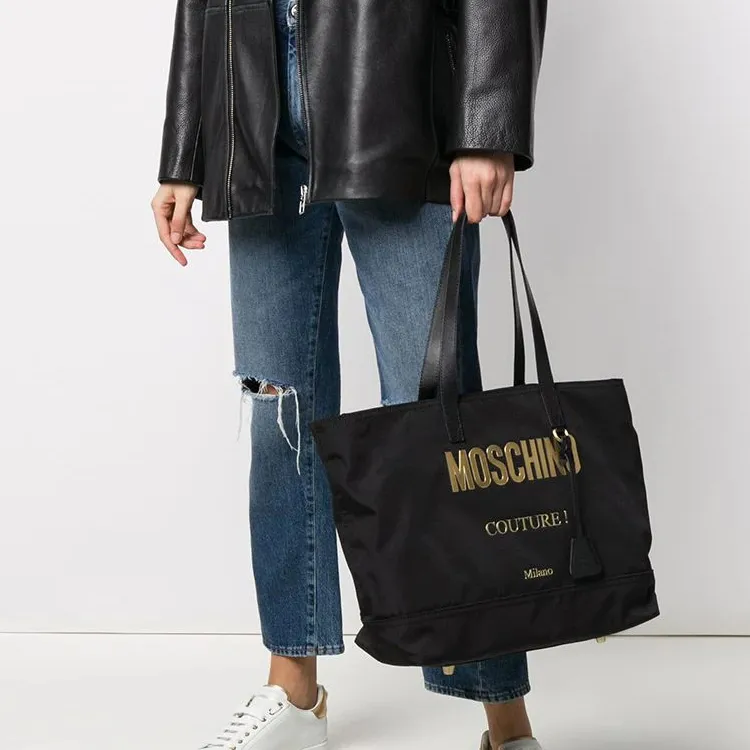 MOSCHINO Logo Printed Tote Bag-4