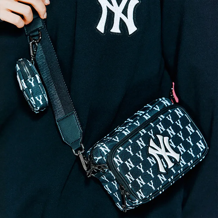 MLB Monogram Collection Polyester Combo Bag Camera Bag Shoulder Bag Crossbody Bag Mini Unisex Black-10