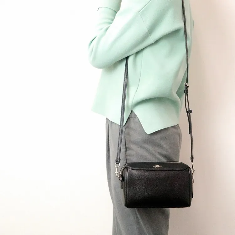 COACH Bennett Cow Leather Shoulder Bag Crossbody Bag Small Size Women's Black-5
