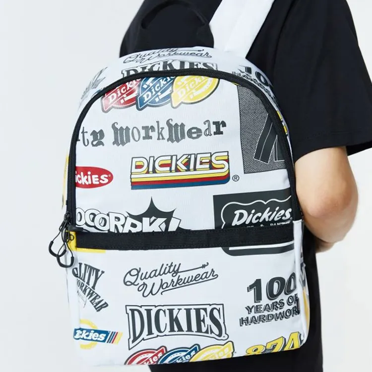 Dickies Polyester Polyester Backpack Unisex White-3