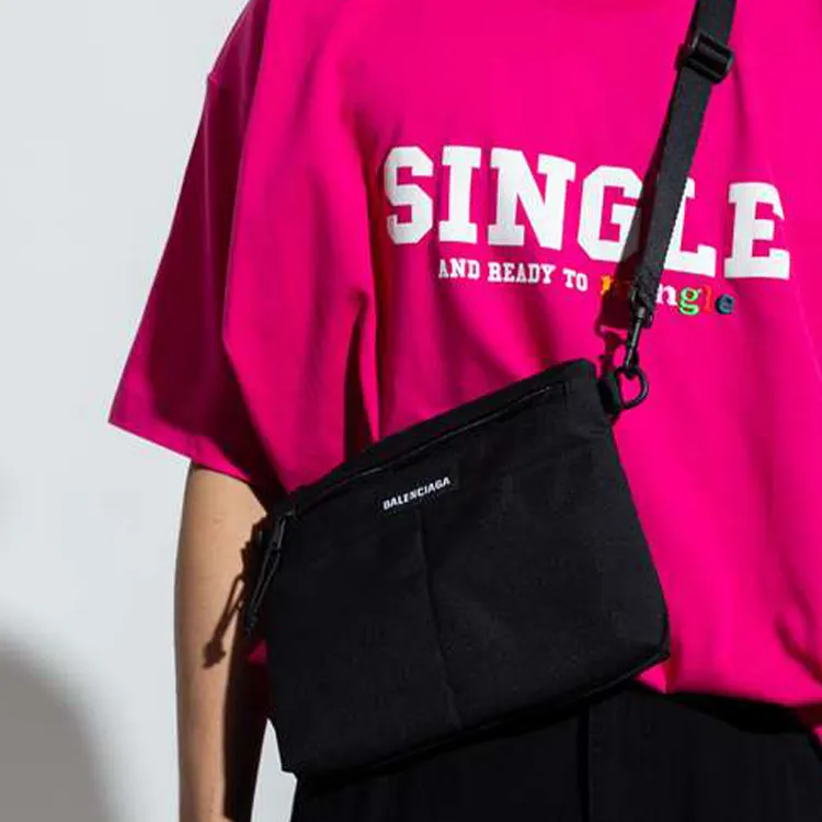 Balenciaga Nylon Shoulder Bag Crossbody Bag Unisex Black-5