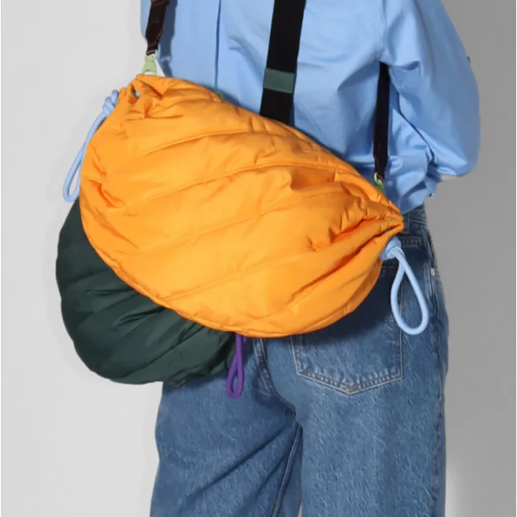 GANNI Recycled Polyester Crossbody Bag Shoulder Bag Unisex Yellow & Orange-4