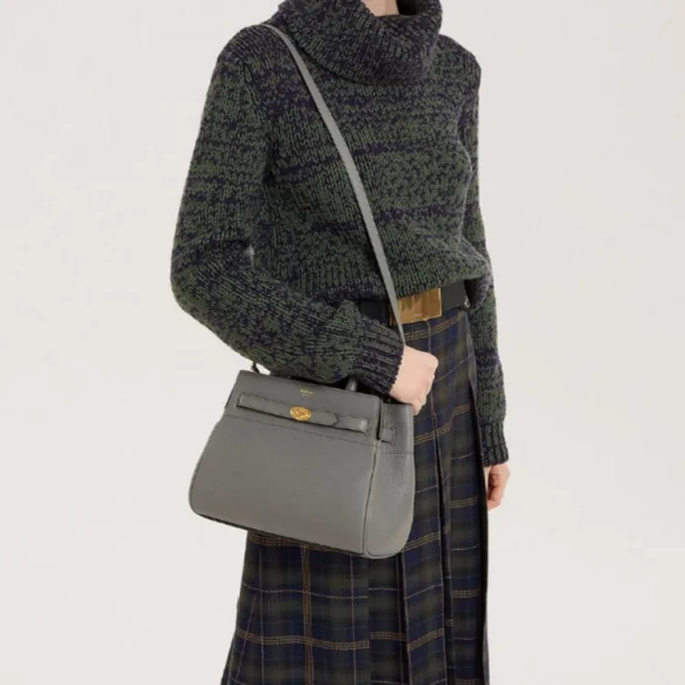 Mulberry Leather Crossbody Handbags Regular Women's Charcoal Gray-4