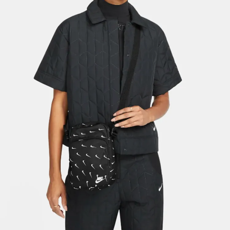 Nike Polyester Shoulder Bag, Crossbody Bag Regular Unisex Black-3