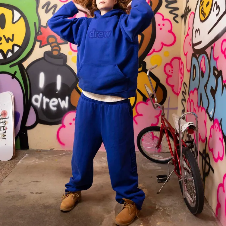 Drew House Smiley Collection Knitted Sweatpants Unisex Ink Blue-4