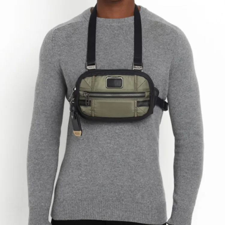 TUMI Alpha Bravo Elastic Nylon 3-in-1 Shoulder Bag Crossbody Bag Fanny Pack Sling Bag Men's Gray Green-3