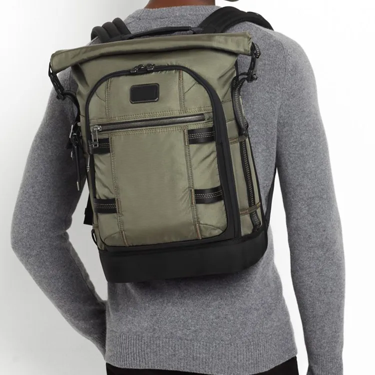 TUMI Alpha Bravo Nylon Fabric Backpack Men's Olive Green-5