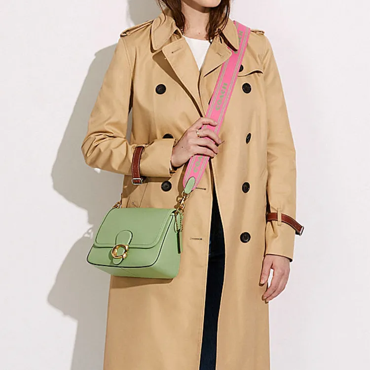 COACH Tabby Leather Shoulder Bag Portable Crossbody Bag Shoulder Bag Medium Size Women's Sage Green-3