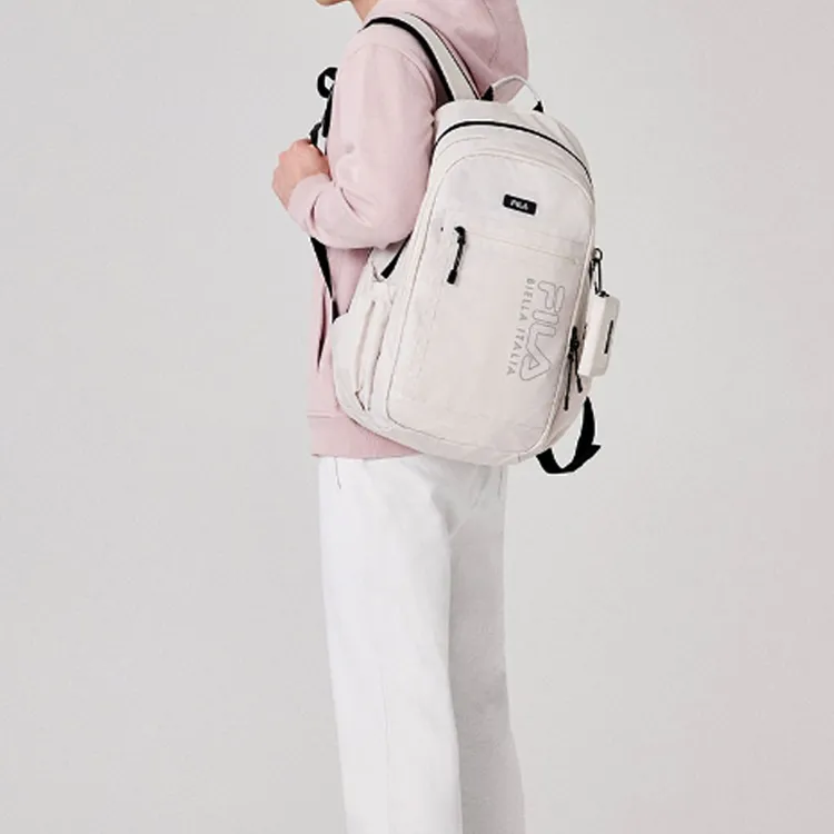 FILA Nylon Backpack Combo Bag Regular Men's Ecru-4