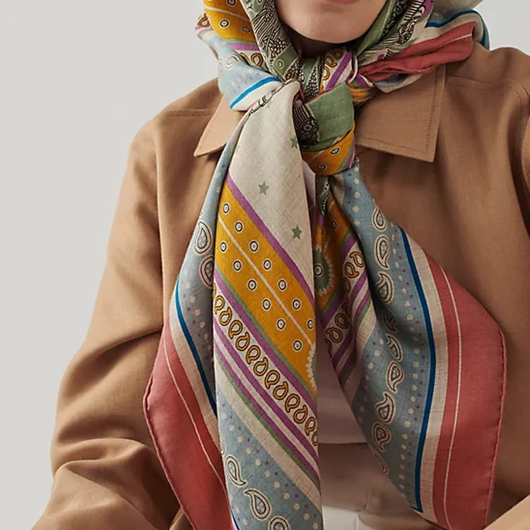 HERMES Luggage Collection Shawls Women's Vintage Pink/Natural-1