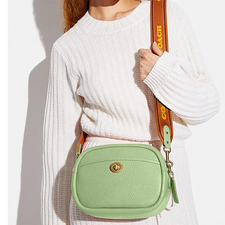 COACH Camera Cow Leather Camera Bag, Shoulder Bag, Crossbody Bag Medium Size Women's Verdant Green-4