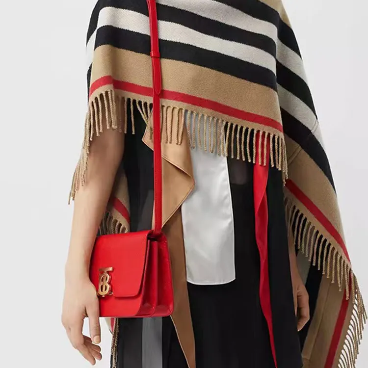 Burberry Small Tb Monogram Grainy Leather Shoulder Bag 'Bright Red'-3