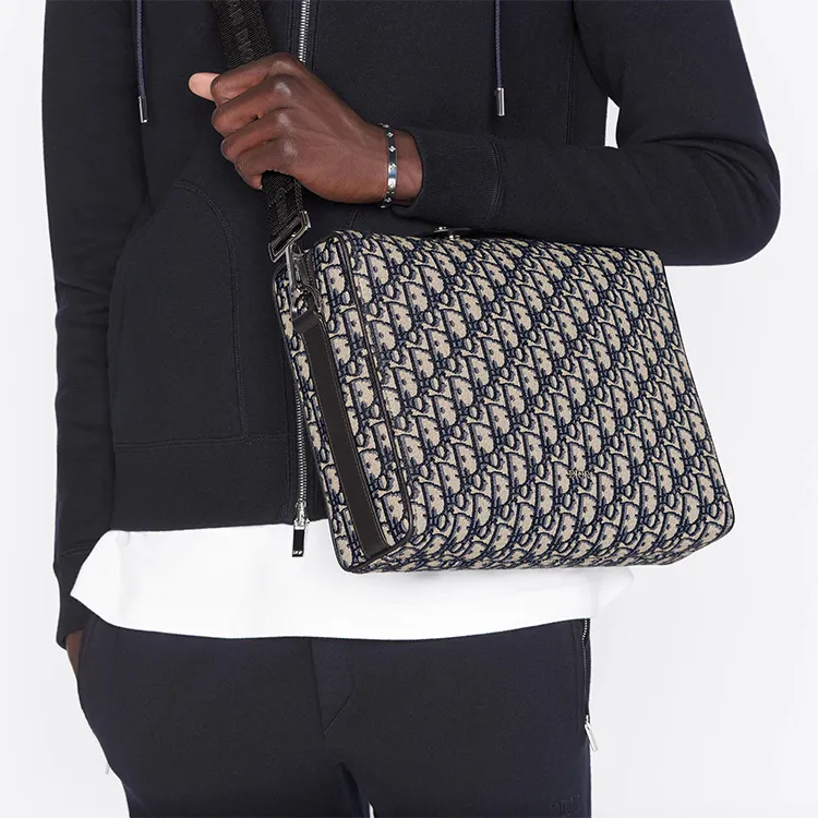 DIOR Lingot Jacquard Grain With Cow Leather Messenger Bag, Crossbody Bag, Shoulder Bag Men's-6
