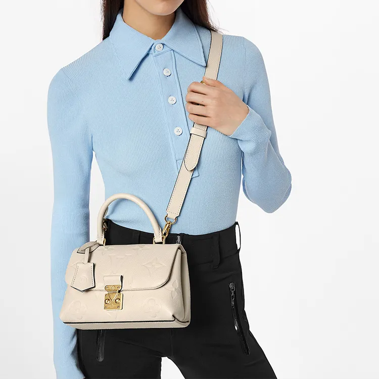 LOUIS VUITTON Madeleine Grain Cow Leather Crossbody Bag Mini Women's Beige-5