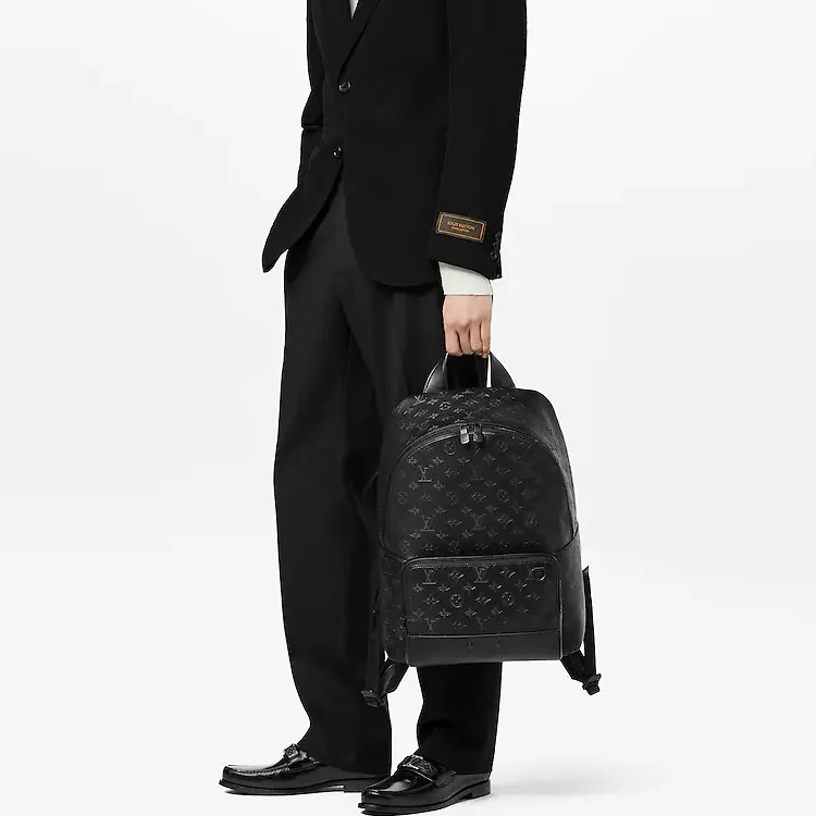 LOUIS VUITTON Racer Calfskin Backpack Regular Men's Black-6