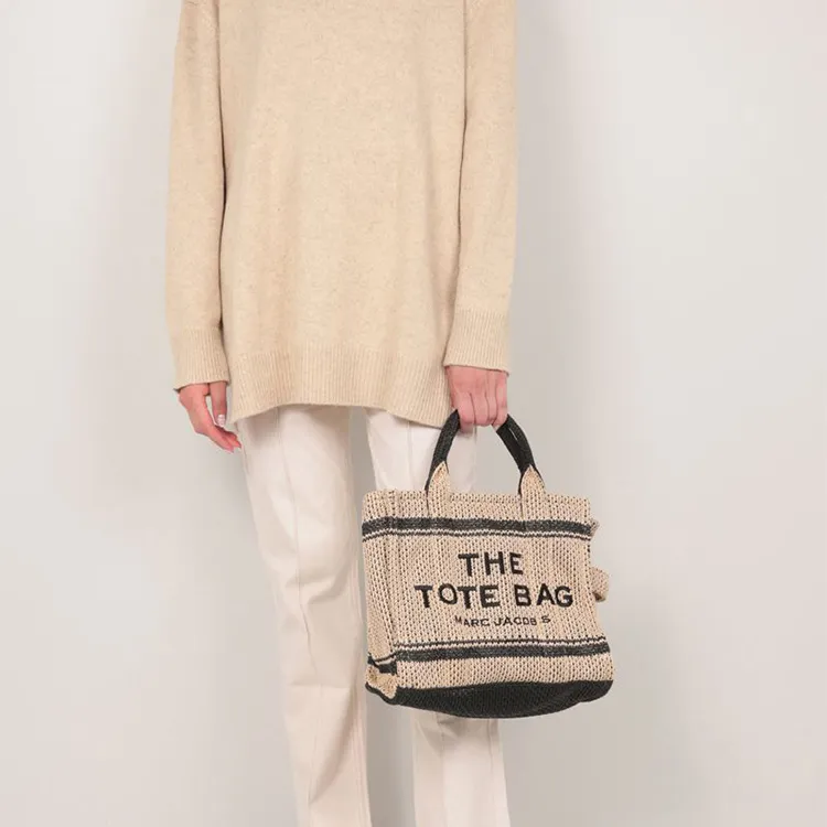 MARC JACOBS Natural Raffia Tote Handbag Tubas Women's Light Umber-3