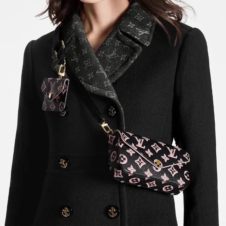 LOUIS VUITTON Félicie Strap & Go Monogram Canvas Black-5