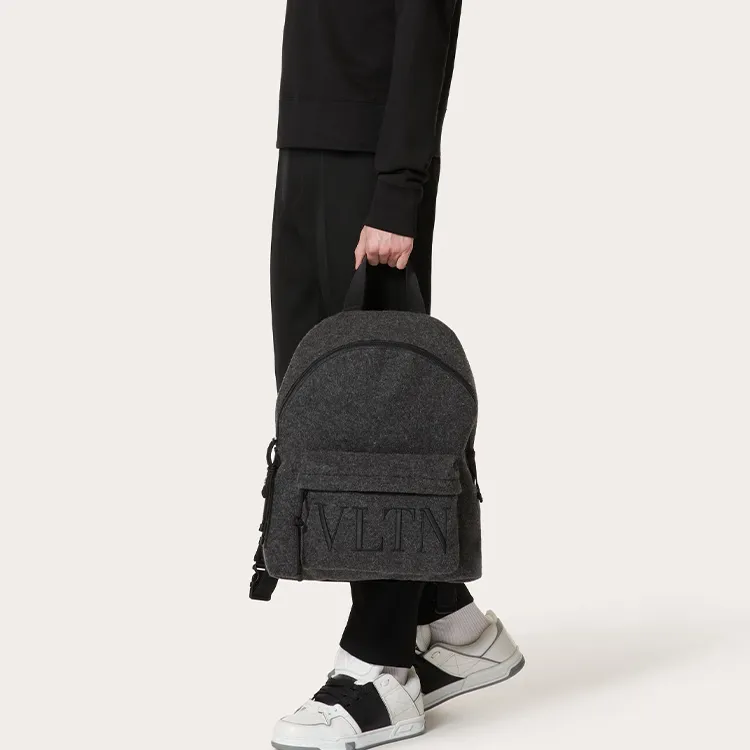 Valentino VLTN Felt Backpack Regular Men's Anthracite/Black-5