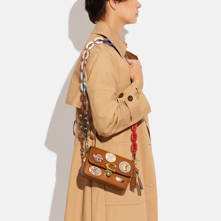 COACH Studio Leather Shoulder Strap Bag Regular Women's Brown-4