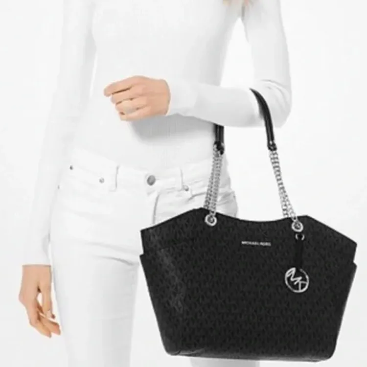 MICHAEL KORS Jet Set PVC One Shoulder Handbag Tubas Women's Black-5