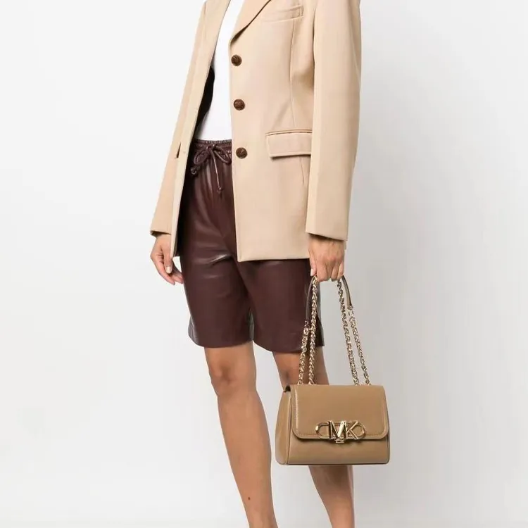 MICHAEL KORS PARKER Cow Leather Chain Bag Shoulder Bag Medium Size Women's Light Brown-5