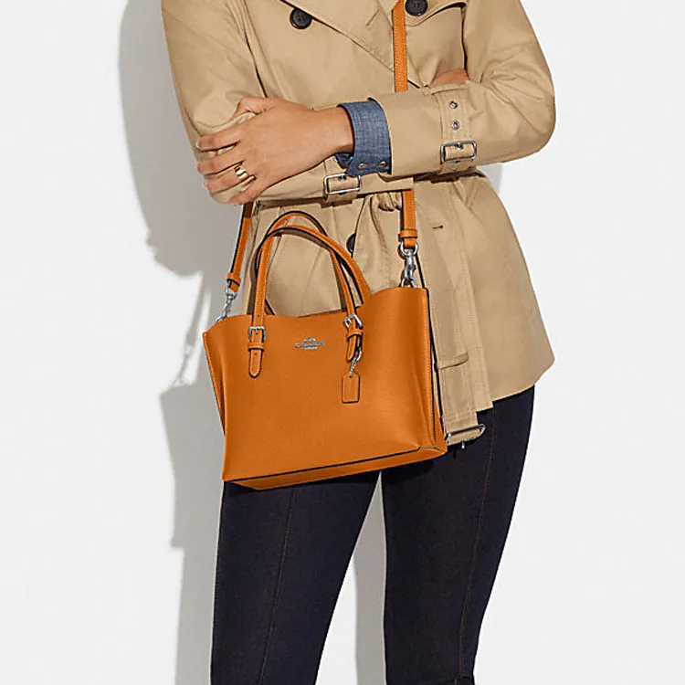 COACH Mollie Cow Leather Tote Bag Shopping Bag Shoulder Bag Crossbody Bag Medium Size Women's Orange-3