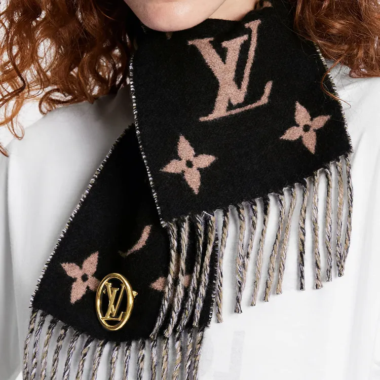 LOUIS VUITTON Scarves Women's Pink/Black-2