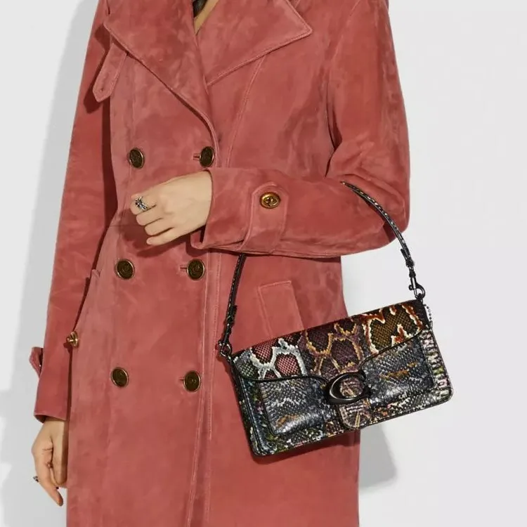 COACH Tabby Snake Skin Shoulder Bag Portable Crossbody Bag Shoulder Bag Women's Multicolor-4