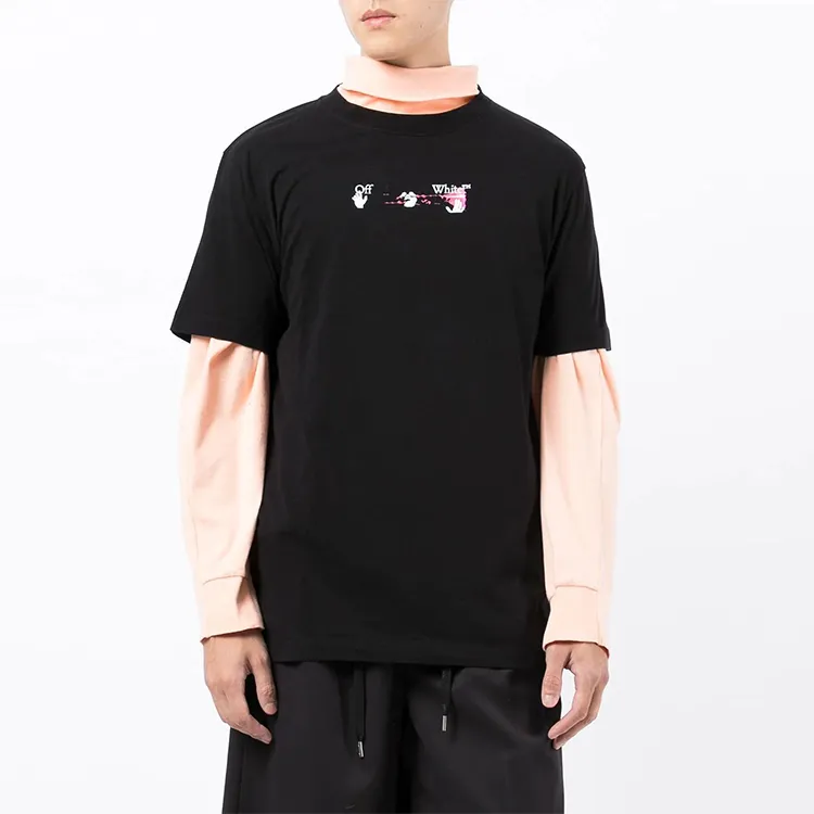 OFF WHITE Acrylic Arrow Logo Print T Shirt-2