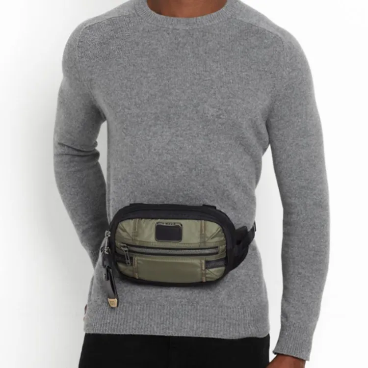 TUMI Alpha Bravo Elastic Nylon 3-in-1 Shoulder Bag Crossbody Bag Fanny Pack Sling Bag Men's Gray Green-5