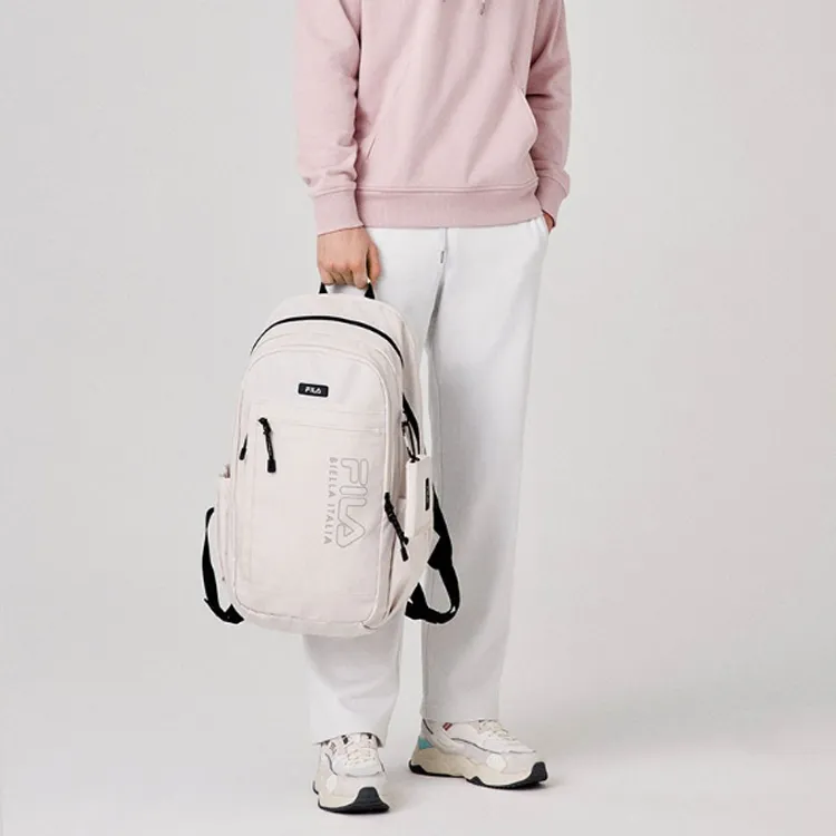 FILA Nylon Backpack Combo Bag Regular Men's Ecru-6