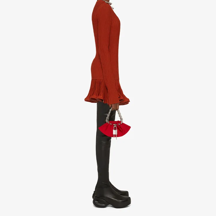 GIVENCHY Kenny Mulberry Silk Handbag Mini Women's Red-3